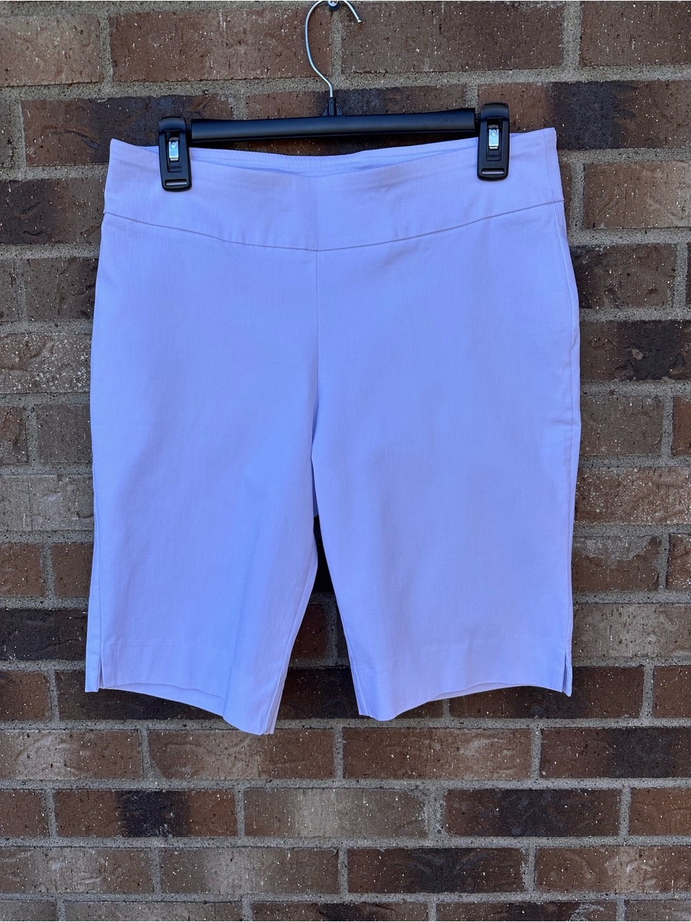 Hopes & Harlow Women's White Stretch Bermuda Shorts, sz. 10p